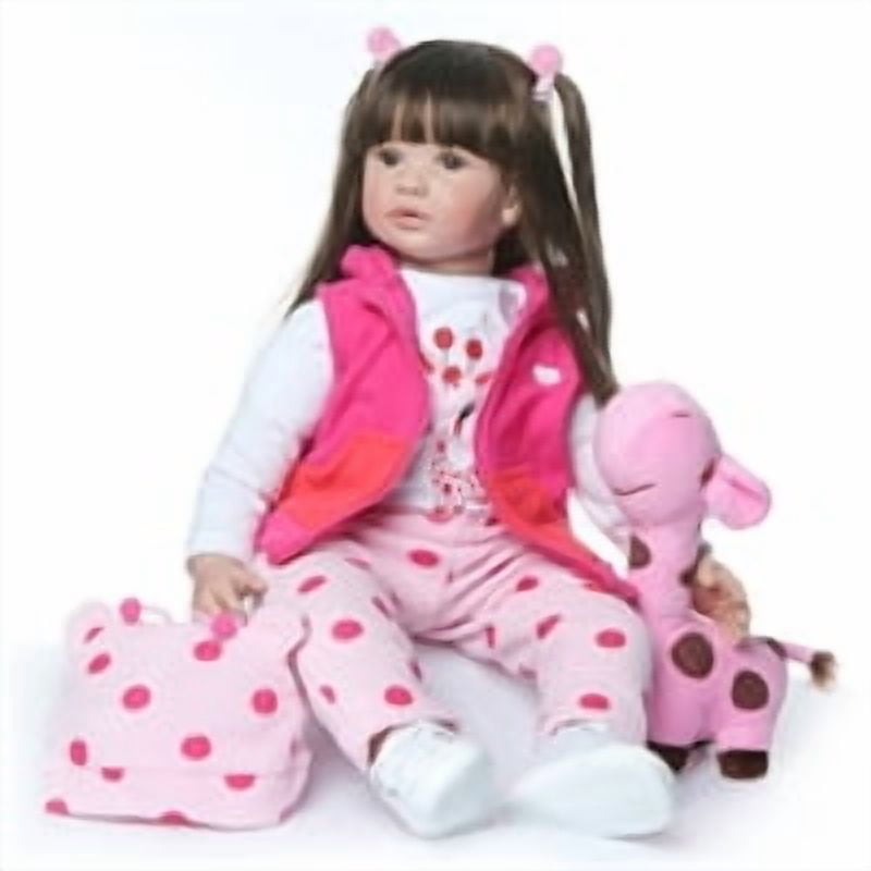 24 inch Lifelike Reborn Baby Dolls Cloth Body Poseable Real Life Baby,Real Newborn Dolls with Clothes and Feeding Toy for Kids 3+ Years