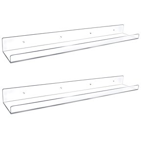24-inch Longr Floating Shelves - U Shape Wall Shfor Book Display Makeup Spice Organizer 2 Pack