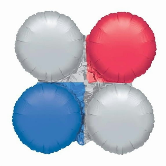 24 inch Magicarch Large - Red, Silver, Blue Anagram Foil Mylar Balloon - Party Supplies Decorations