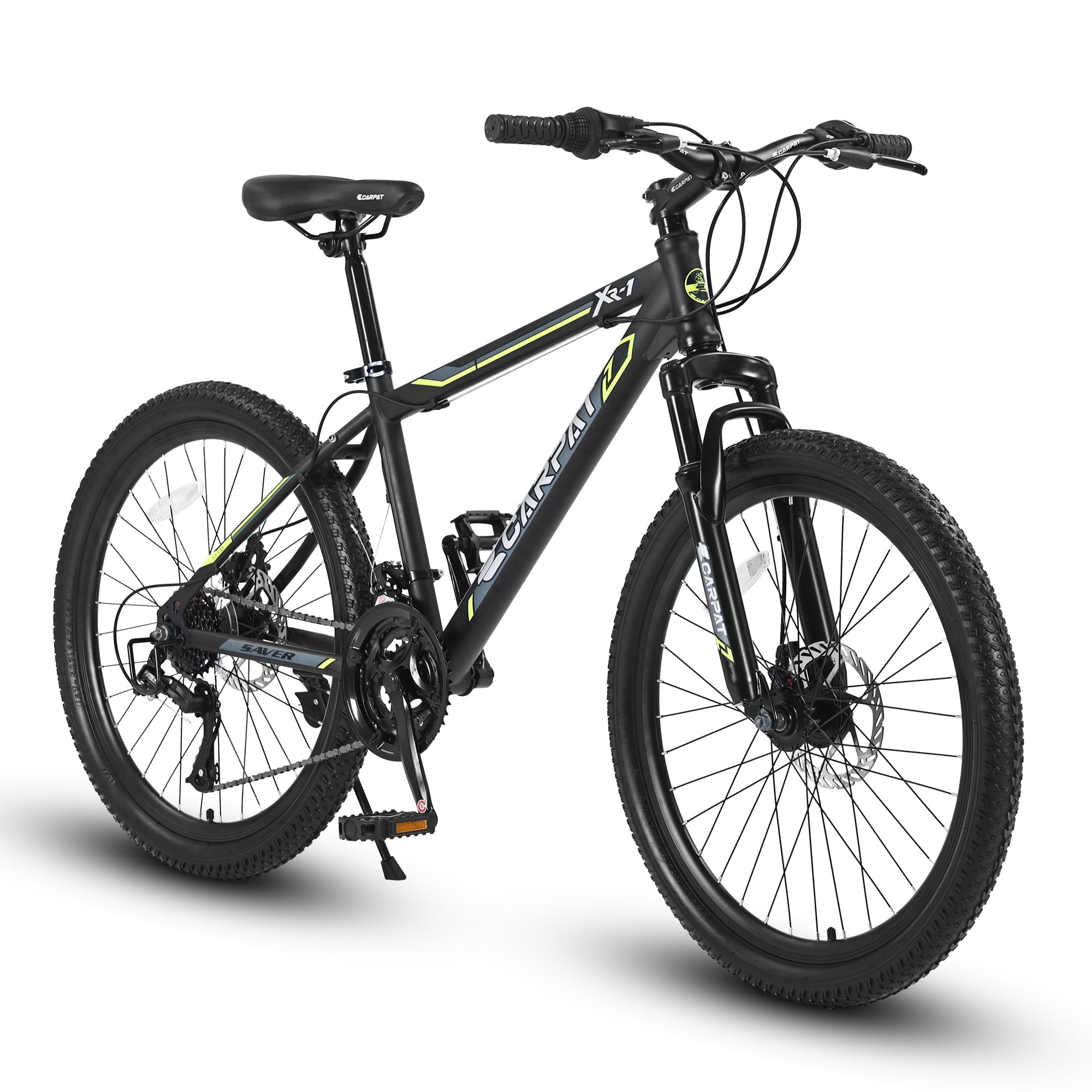 24 inch Mountain Bike Womens Girls Bike With Steel Frame Shimano 21 Speed Bicicleta para Adultos with Dual Disc Brakes Front Suspension High Quality Rubber Tire Multiple Colors Black Green Walmart