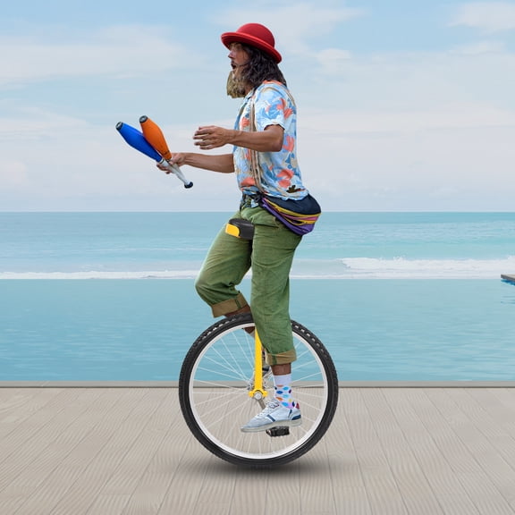 24-inch Outdoor Wheel Unicycle, Height Adjustable Unicycle, One Wheel Bike