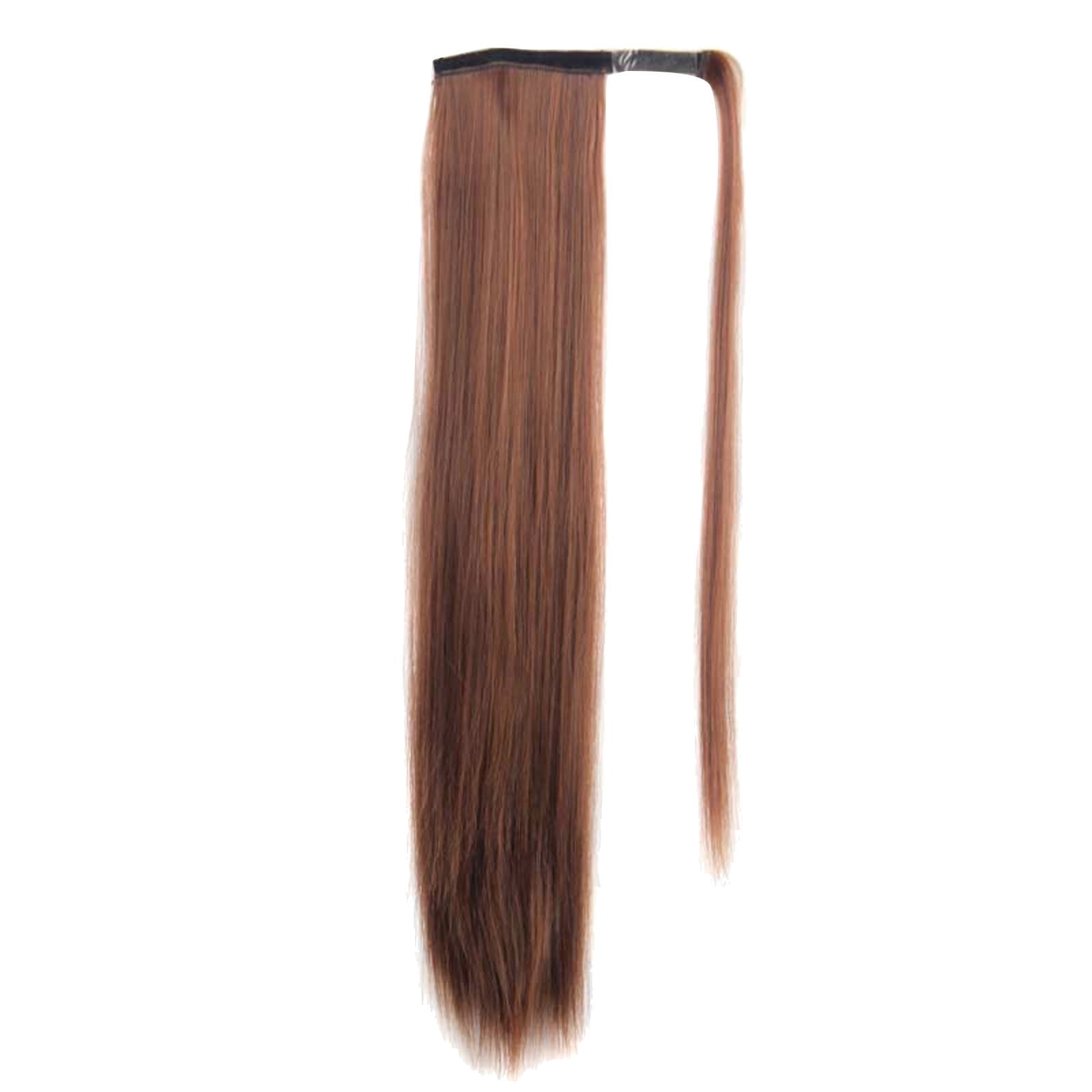 Ponytail Extension Synthetic Dark Brown 24-inch Clip for Women Casual Use Amazon.com : Dark Brown Ponytail-Extensions Curly-Drawstring  main image 2