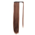 thumbnail image 1 of 24 inch Ponytail Extension Long Straight Wrap Around Clip in Synthetic Fiber Hair for Women - Dark Brown mix Strawberry Blonde Unevenly, 1 of 4