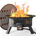 thumbnail image 1 of Philergo 24 inch Portable Fire Pits with Grill for Outside 58000 BTU Gas Fire Bowl with Foldable Legs & Lid & Carry Kit & Lava Rock Stone, 1 of 9
