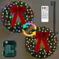 thumbnail image 1 of 24 inch Pre-Lit Artificial Christmas Wreath,Color Change LED, Decorated with Pine Cones, Berry Clusters, Frosted Branches, 1 of 8