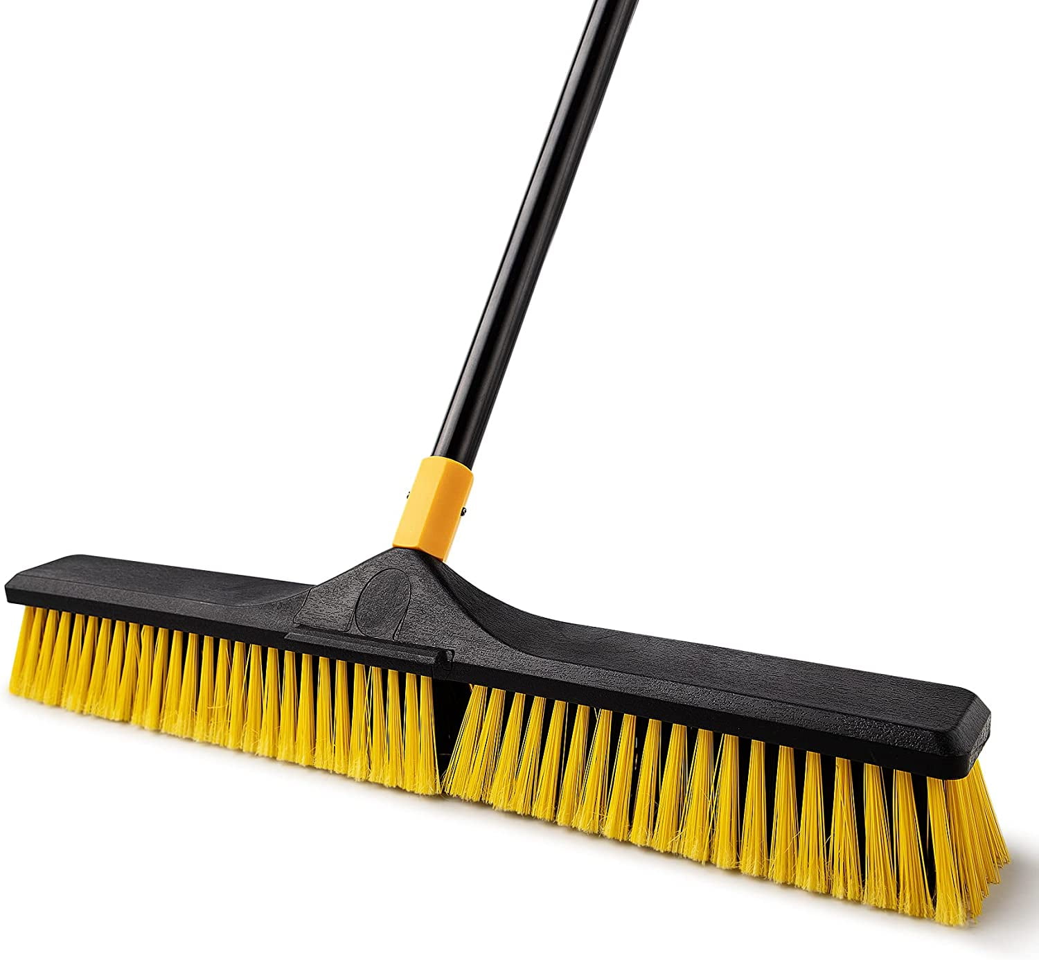 24 inch Push Broom Brush 65.3 Long Handle Stiff Bristles Heavy-Duty ...