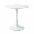 thumbnail image 1 of 24 inch Round Dining Table for 2-4 People,Kitchen Dining Coffee Table with MDF Tabletop and Pedestal Base,Modern Table for Small Space,White, 1 of 7