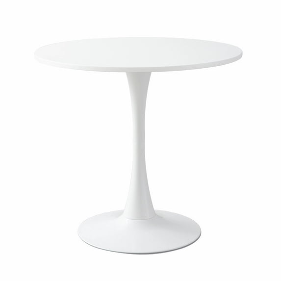 24 inch Round Dining Table for 2-4 People,Kitchen Dining Coffee Table with MDF Tabletop and Pedestal Base,Modern Table for Small Space,White