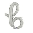 thumbnail image 1 of 24 inch Script Letter B Silver (Air-Fill Only) Betallic Foil Mylar Balloon - Party Supplies Decorations, 1 of 2