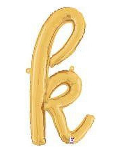 24 inch Script Letter K Gold (Air-Fill Only) Betallic Foil Mylar Balloon - Party Supplies Decorations