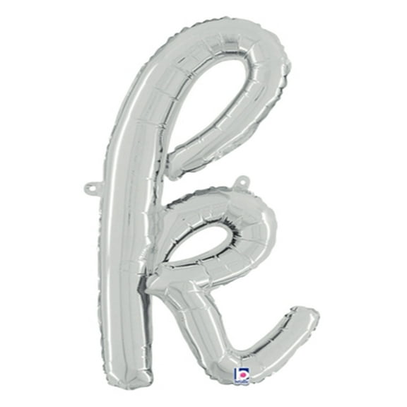 24 inch Script Letter K Silver (Air-Fill Only) Betallic Foil Mylar Balloon - Party Supplies Decorations