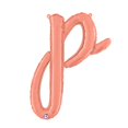 thumbnail image 1 of 24 inch Script Letter P - Rose Gold (Air-Fill Only) Betallic Foil Mylar Balloon - Party Supplies Decorations, 1 of 3