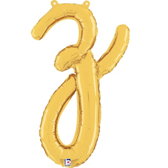 24 inch Script Letter Z Gold (Air-Fill Only) Betallic Foil Mylar Balloon - Party Supplies Decorations