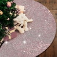 thumbnail image 1 of ​24-inch Sequin and Velvet Christmas Tree Skirt with Vintage-Style Design, Sparkling Glitter Accents for Christmas Party and Home Holiday Decorations​​ Rose Gold, 1 of 9
