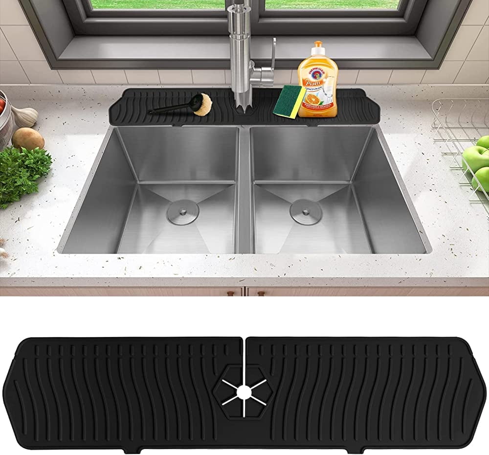  Faucet Mat for Kitchen Sink, 24 inch Long Kitchen Sink