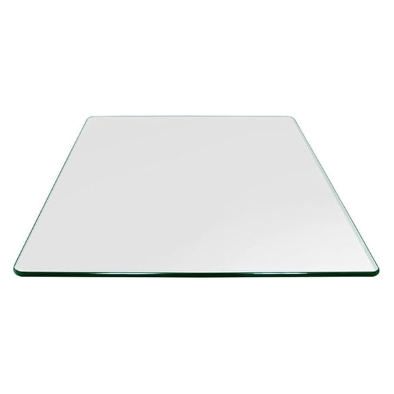 24 inch Square Glass Table Top - Tempered - 3/8" Thick Glass Surface, Safe Pencil Edge, Corners, Multipurpose for Dining Table, Patio, Coffee and End Table
