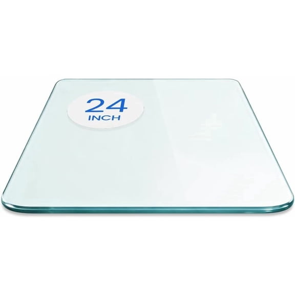 24 inch Square Glass Table Top - Tempered - 3/8" Thick Glass Surface, Safe Pencil Edge, Radius Corners, Multipurpose for Dining Table, Patio, Coffee and End Table