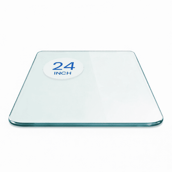 24-inch Square Tempered Glass Table Top, 3/8" Thick, Pencil Edge & Rounded Corners, for Dining, Patio, Coffee or End Tables