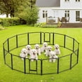 thumbnail image 1 of 24 inch Tall 16 Panels Metal Dog Playpen for Exercise Outdoor Indoor Fence, Black, 1 of 8