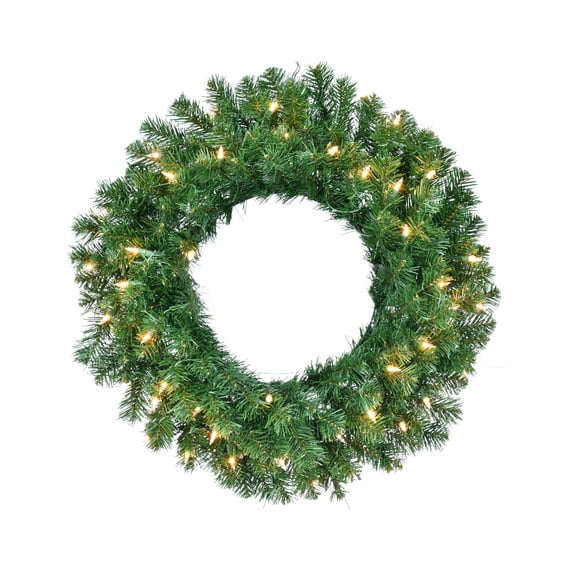 24 inch Tips Northern Pre-Lit Wreath with 50 Lt Clear Mini Lights