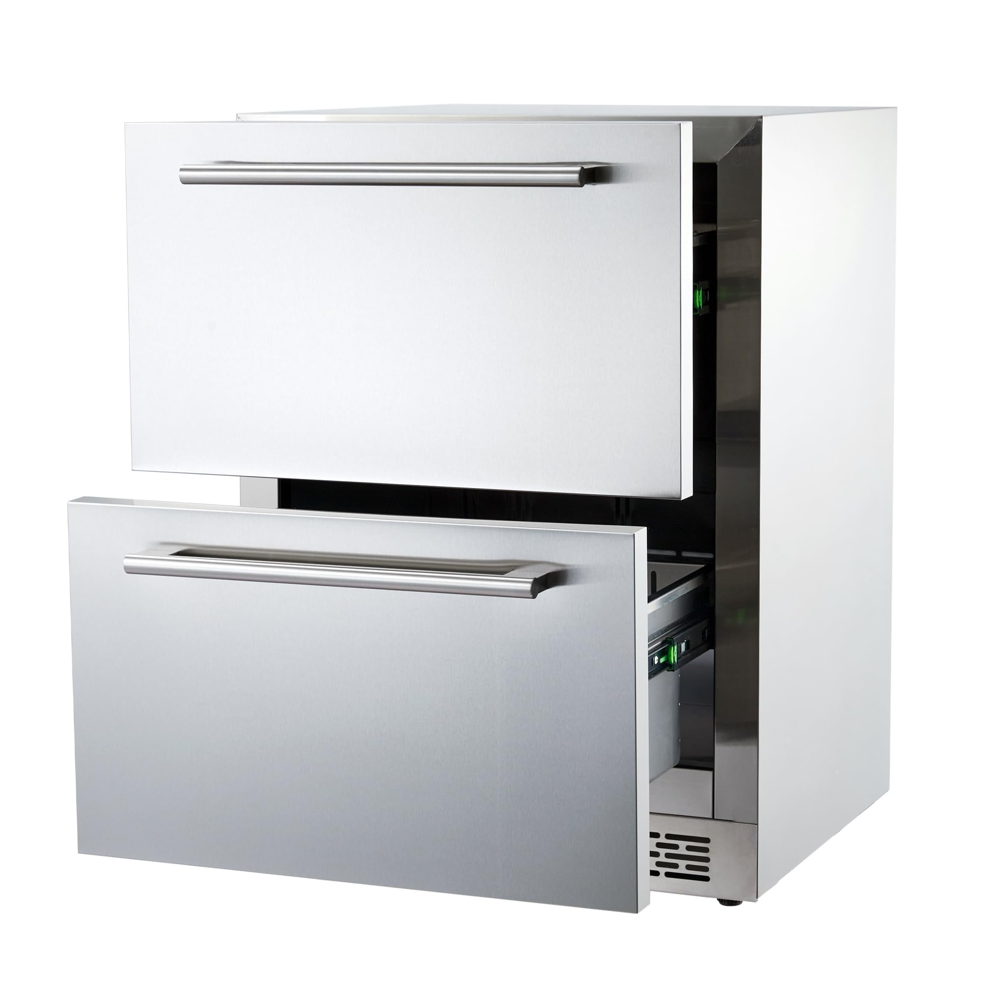 24 Inch Stainless Steel Undercounter Double Drawer Refrigerator
