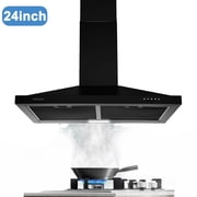 24 inch Wall Mounted Range Hood Kitchen Exhaust Stove Vent Hood 450 CFM 3-Speed Fan Hood Vents for Kitchen with Ducted/Ductless Convertible,Vent Hoods