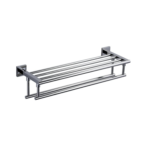 Wowow24 inch Stainless Steels Single Towel Holders Wall Mounted Towel Rack in Polished Chrome