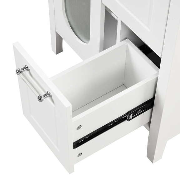 24 - inch freestanding vanity with ceramic sink and ample enclosed storage space