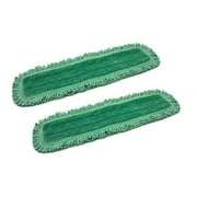 24" inch green fringe microfiber dust mop pads for professional commercial microfiber mops