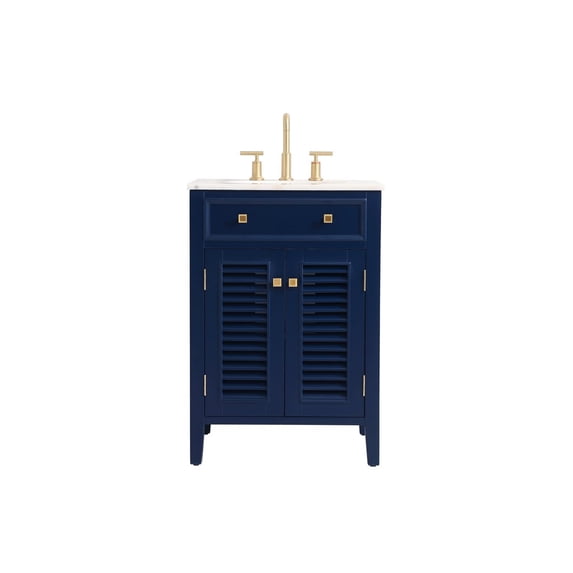 24 inch single bathroom vanity in Blue