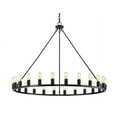 thumbnail image 1 of 24-light Wagon Wheel Chandelier - 48-inch - Matte Black, 1 of 4