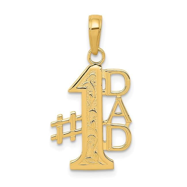 24 mm 14K Number 1 Dad Charm, Yellow - Walmart.com