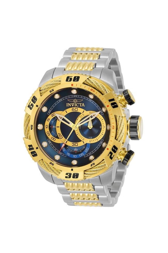 24 mm Mens Speedway Quartz Multifunction Blue, Gold Dial Watch