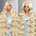 thumbnail image 1 of 613 13x6 HD Lace Front Wig 24 Inch Human Hair 200 Density Body Wave 200 Density Blonde Pre Plucked with Melted Hairline for Women, 1 of 6