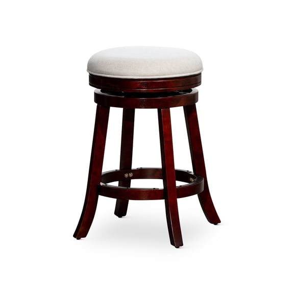 24" or 30" Height, Cherry Finish, Beige Seat - Flared Legs, 360 - Degree Rotation - Dining Table / Adds Stability and Mobility