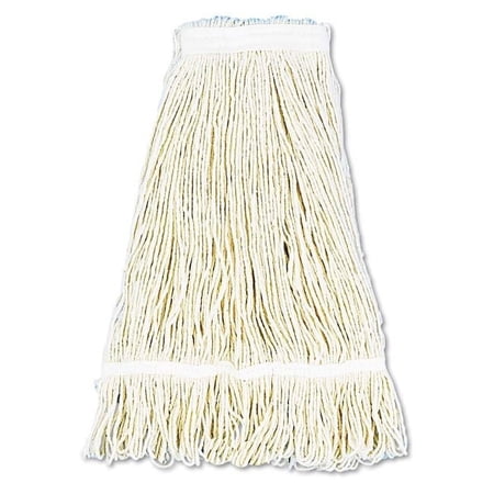 24 oz Cotton Pro Loop Web & Tailband Wet Mop Head, White