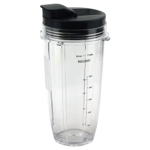 24 oz Cup with Spout Lid Replacement Parts 483KKU486 528KKUN100 Compatible with Nutri Ninja Auto-iQ BL480 BL640 CT680 Blenders