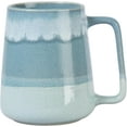 thumbnail image 1 of 24 oz Large Ceramic Coffee mugs, Extra Large Tea and Coffee Cups, Large Handle Coffee Mug for Office and Home, Microwave and Diahwasher Safe. (24 oz light green), 1 of 9