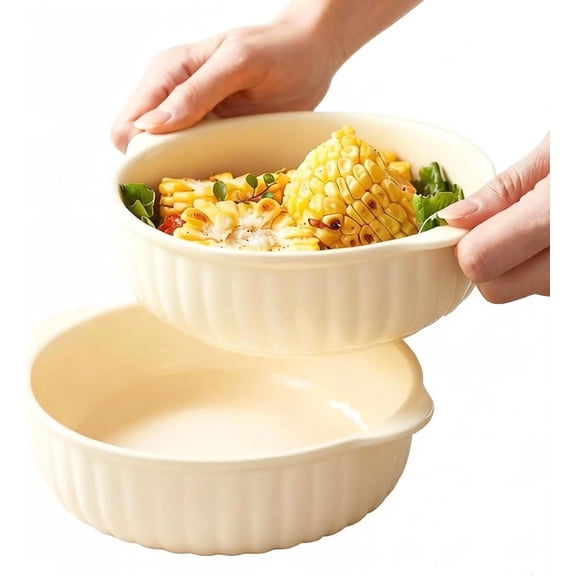 24 oz Large Ramekins Oven Safe, Creme Brulee Ramekins with Handles, Ceramic Baking Dishes Souffle Dishes, Soup Bowls Set of 2, Meal Prep Container, Baking Bowls Dishwasher Safe, Gift