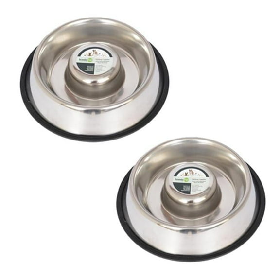 24 oz. Slow Feed Stainless Steel Pet Bowl - Medium