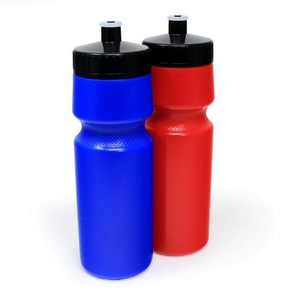 24 oz Sports Squeeze Water Bottles, USA Made, 2 Pack, BPA-Free, Easy Open Pull Top, Dishwasher Safe