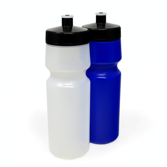 24 oz Sports Squeeze Water Bottles, USA Made, 2 Pack, BPA-Free, Easy Open Pull Top, Dishwasher Safe