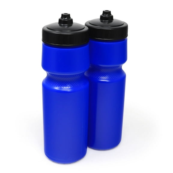 24 oz Sports Squeeze Water Bottles, USA Made, 2 Pack, BPA-Free, One Way Flow Valve, Dishwasher Safe