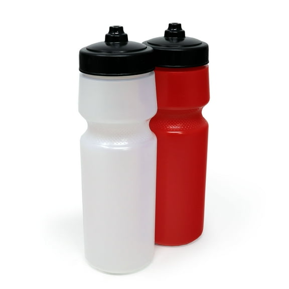 24 oz Sports Squeeze Water Bottles, USA Made, 2 Pack, BPA-Free, One Way Flow Valve, Dishwasher Safe