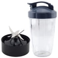 thumbnail image 1 of 24 oz Tall Cup with Flip Top To-Go Lid and Extractor Blade Replacement Parts Compatible with NutriBullet Lean NB-203 1200W Blenders, 1 of 9