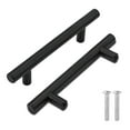thumbnail image 1 of 24 pack 2.5 Inch / 64mm Hole Center Cabinet Handles, Btowin VCF Black Stainless Steel Drawer Pulls Brushed Nickel Kitchen Cupboard Handles Metal Drawer Handles for Wardrobe Bathroom Kitchen Door, 1 of 5