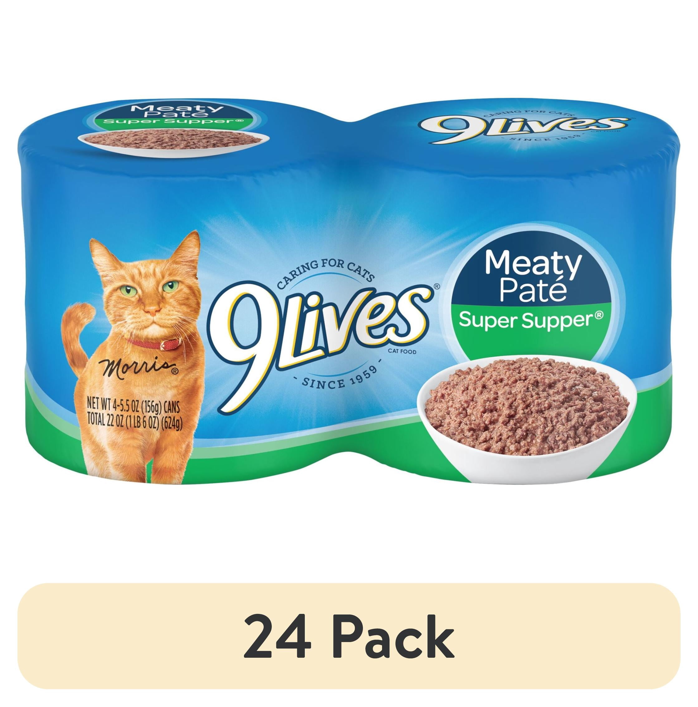 (24 pack) 9Lives Meaty Paté Super Supper Wet Cat Food, 22-Ounce, Pack of 4
