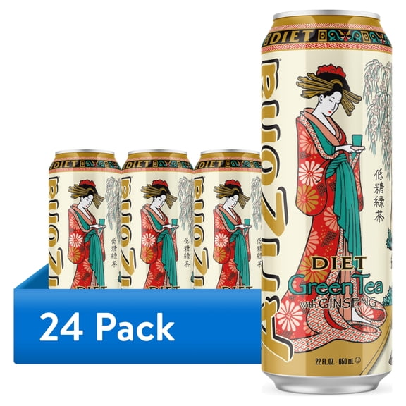 (24 pack) Arizona Diet Green Tea with Ginseng, 22 Fl. Oz.