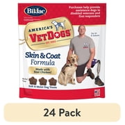 (24 pack) Bil-Jac VetDogs Veteran's K-9 Corps Skin & Coat Formula, Soft & Moist Dog Treats, Chicken, 10 oz