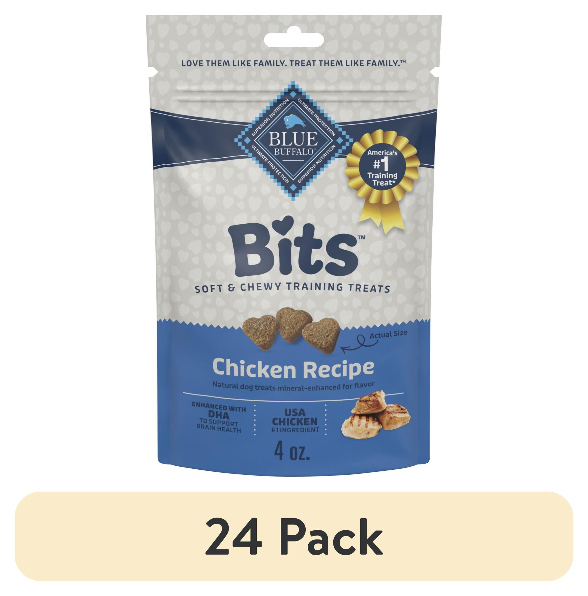 (24 pack) Blue Buffalo Bits Soft Dog Treats for Training, Enhanced with DHA, 4-oz. Bag